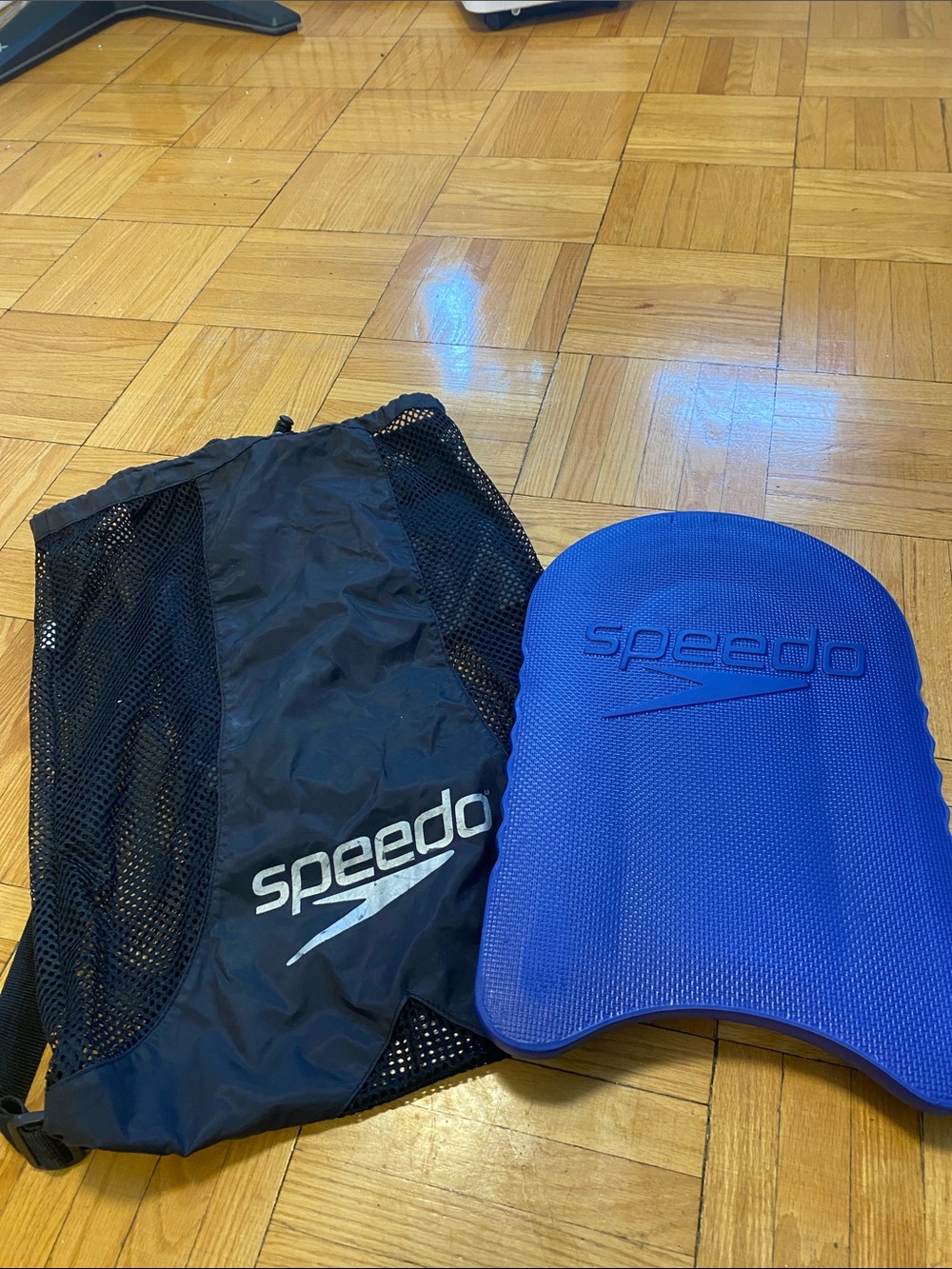 Speedo Blue Kickboard with Black Mesh Gear Bag